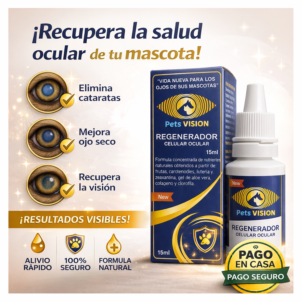 PetsVision® Gold: Vista Clara y Salud Ocular para Perros y Gatos